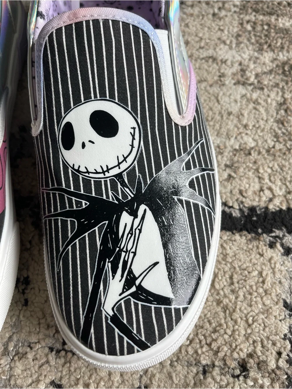 The Nightmare Before Christmas Sally and Jack Skellington Slip On Shoes